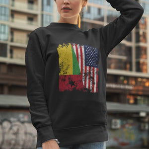 Guinea Bissau USA Flag - Half American Sweatshirt