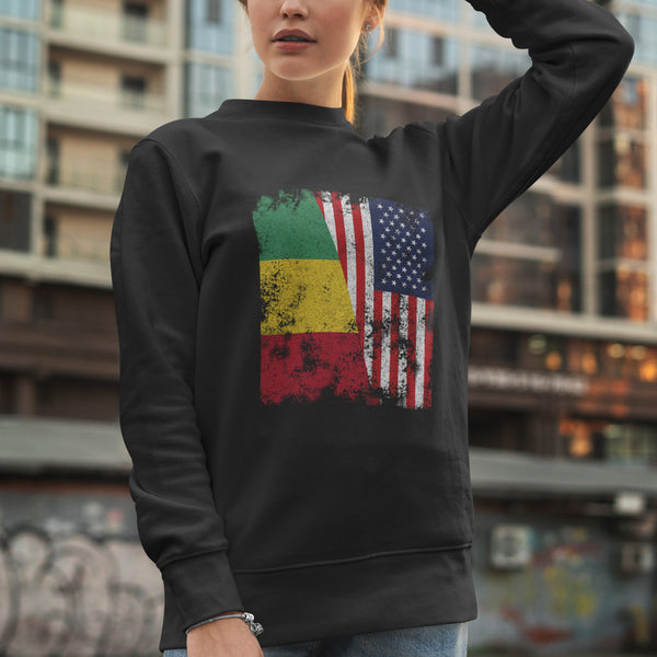 Guinea USA Flag - Half American Sweatshirt