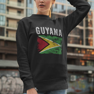 Guyana Flag Distressed - Guyanese Flag Sweatshirt