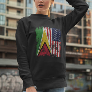 Guyana USA Flag - Half American Sweatshirt