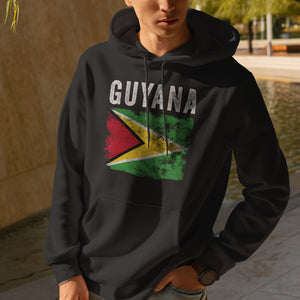 Guyana Flag Distressed - Guyanese Flag Hoodie