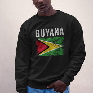 Guyana Flag Distressed - Guyanese Flag Sweatshirt