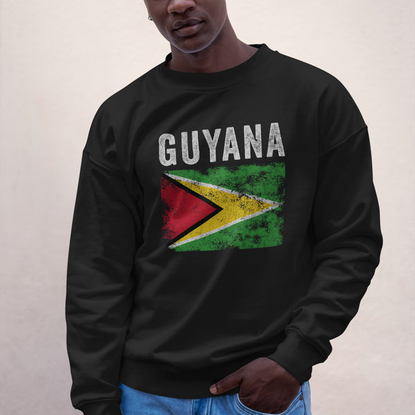 Guyana Flag Distressed - Guyanese Flag Sweatshirt