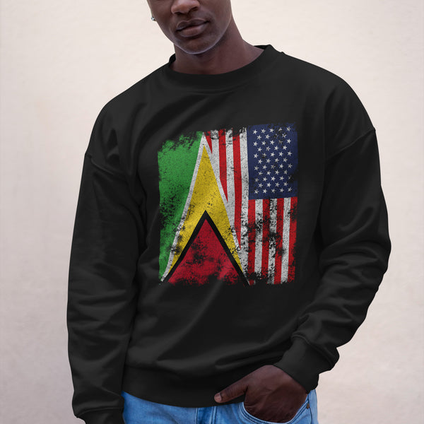 Guyana USA Flag - Half American Sweatshirt
