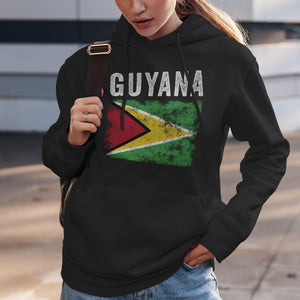 Guyana Flag Distressed - Guyanese Flag Hoodie