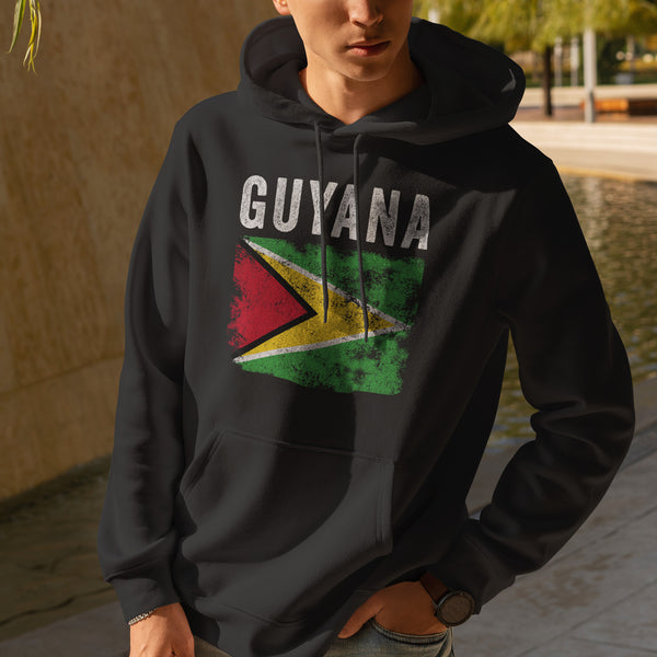 Guyana Flag Distressed - Guyanese Flag Hoodie