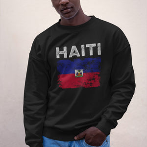 Haiti Flag Distressed - Haitian Flag Sweatshirt