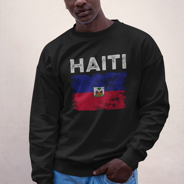 Haiti Flag Distressed - Haitian Flag Sweatshirt