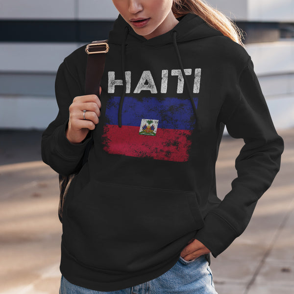 Haiti Flag Distressed - Haitian Flag Hoodie
