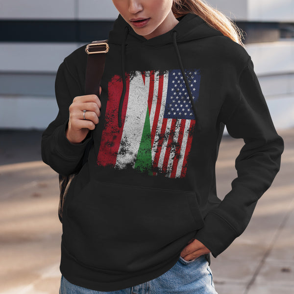 Hungary USA Flag - Half American Hoodie