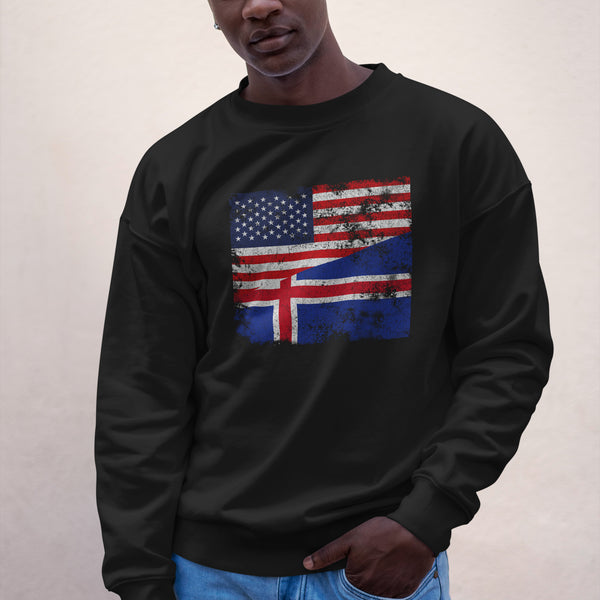 Iceland USA Flag Sweatshirt
