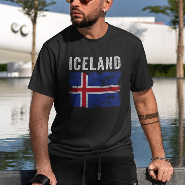 Iceland Flag Distressed - Icelandic Flag T-Shirt