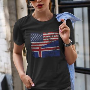 Iceland USA Flag T-Shirt