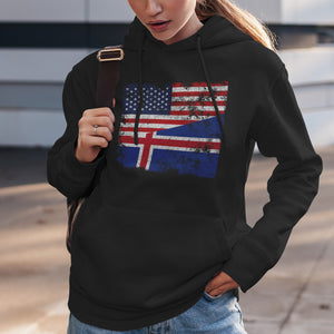 Iceland USA Flag Hoodie