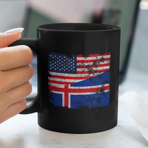 Iceland USA Flag Mug