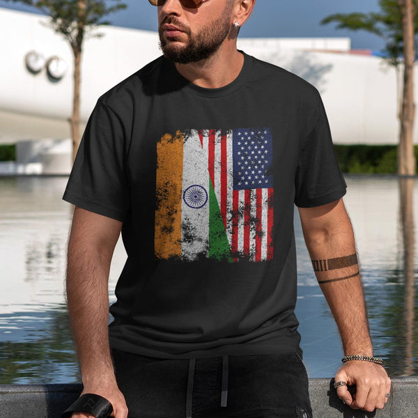 India USA Flag - Half American T-Shirt