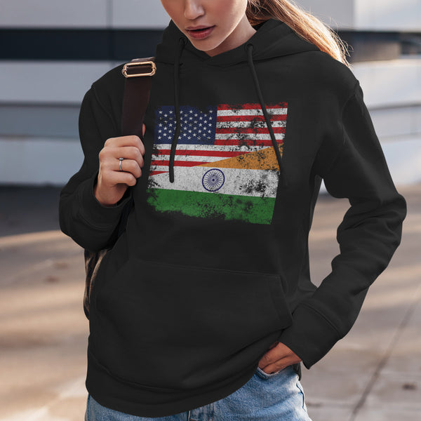 India USA Flag Hoodie