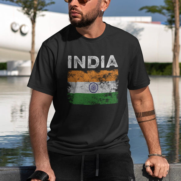India Flag Distressed - Indian Flag T-Shirt