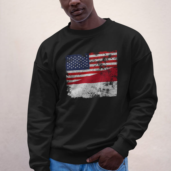 Indonesia USA Flag Sweatshirt