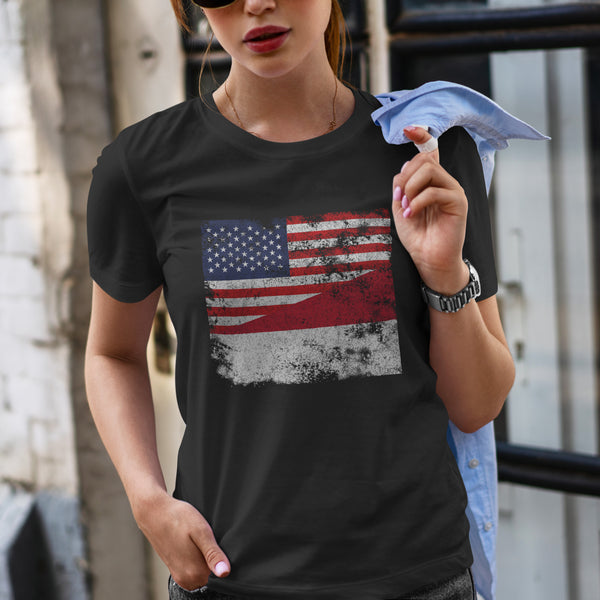 Indonesia USA Flag T-Shirt