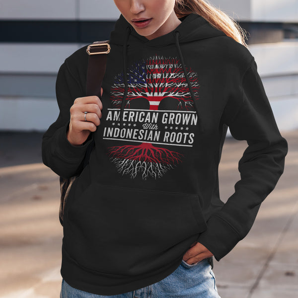 American Grown Indonesian Roots Flag Hoodie