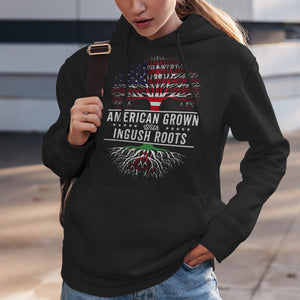 American Grown Ingush Roots Flag Hoodie