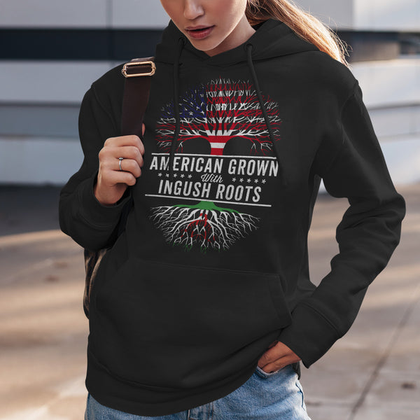 American Grown Ingush Roots Flag Hoodie