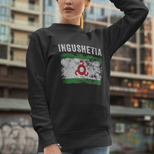 Ingushetia Flag Distressed - Ingush Flag Sweatshirt