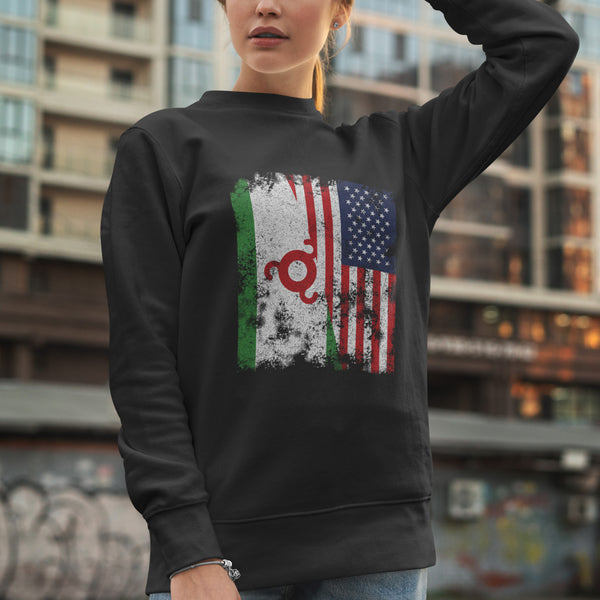 Ingushetia USA Flag - Half American Sweatshirt