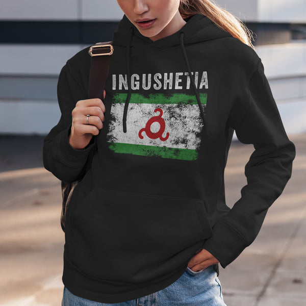 Ingushetia Flag Distressed - Ingush Flag Hoodie