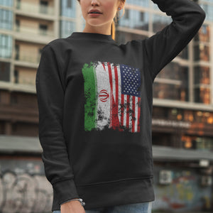 Iran USA Flag - Half American Sweatshirt