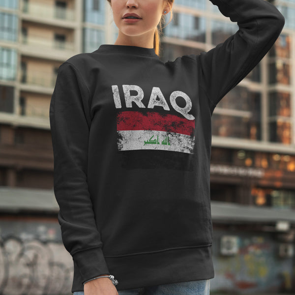 Iraq Flag Distressed - Iraqi Flag Sweatshirt