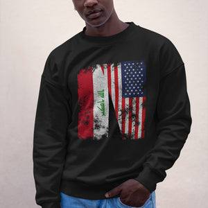 Iraq USA Flag - Half American Sweatshirt