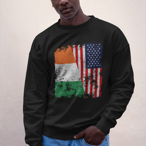 Ireland USA Flag - Half American Sweatshirt