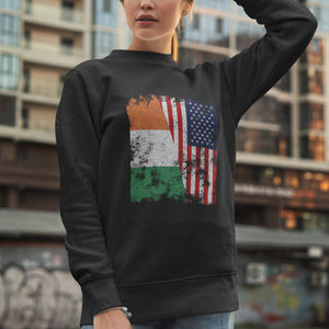 Ireland USA Flag - Half American Sweatshirt