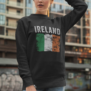 Ireland Flag Distressed - Irish Flag Sweatshirt