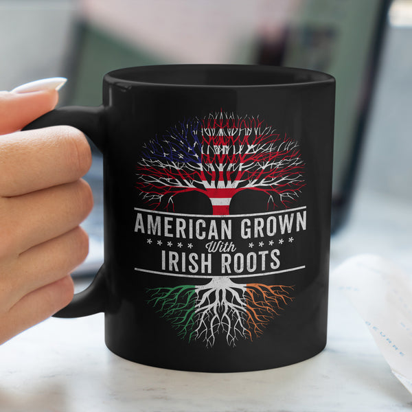 American Grown Irish Roots Flag Mug