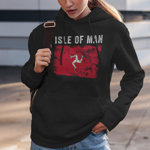 Isle of Man Flag Distressed - Manx Flag Hoodie