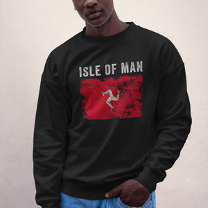 Isle of Man Flag Distressed - Manx Flag Sweatshirt