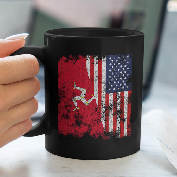 Isle Of Man USA Flag - Half American Mug