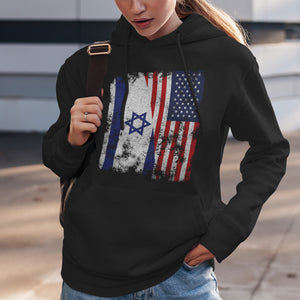Israel USA Flag - Half American Hoodie