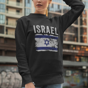 Israel Flag Distressed - Israeli Flag Sweatshirt
