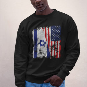 Israel USA Flag - Half American Sweatshirt