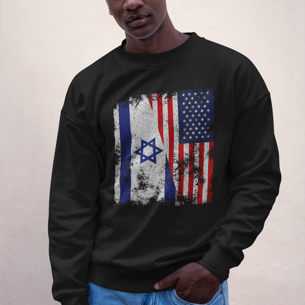 Israel USA Flag - Half American Sweatshirt