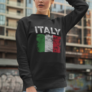 Italy Flag Distressed - Italian Flag Sweatshirt