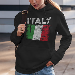 Italy Flag Distressed - Italian Flag Hoodie