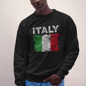 Italy Flag Distressed - Italian Flag Sweatshirt