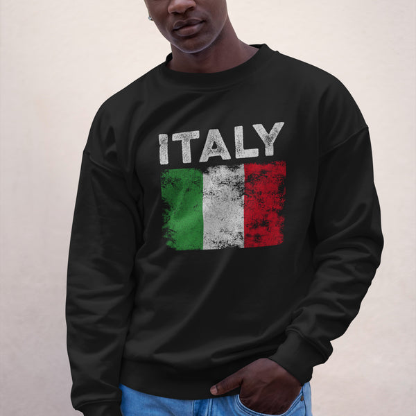 Italy Flag Distressed - Italian Flag Sweatshirt