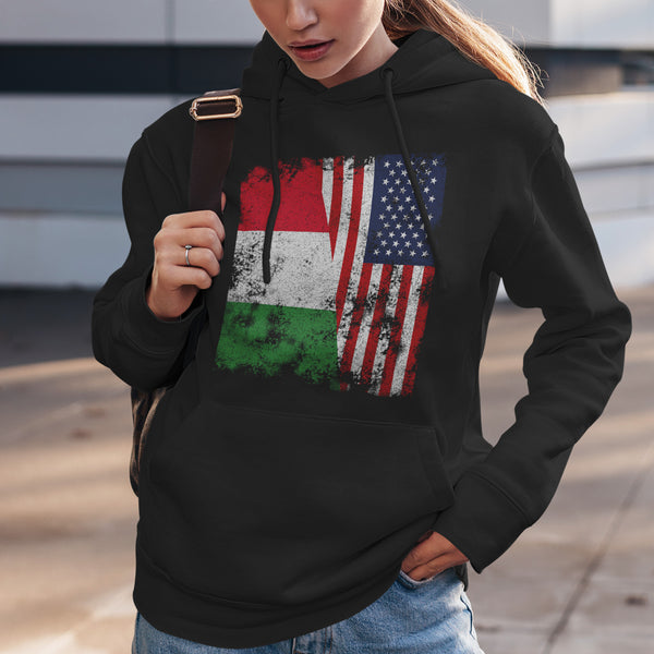 Italy USA Flag - Half American Hoodie