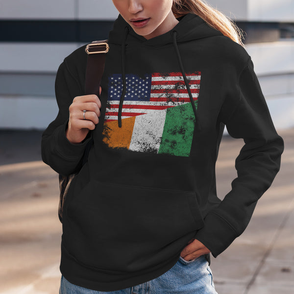 Ivory Coast USA Flag Hoodie